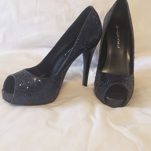 Sequin Peeptoe Pump